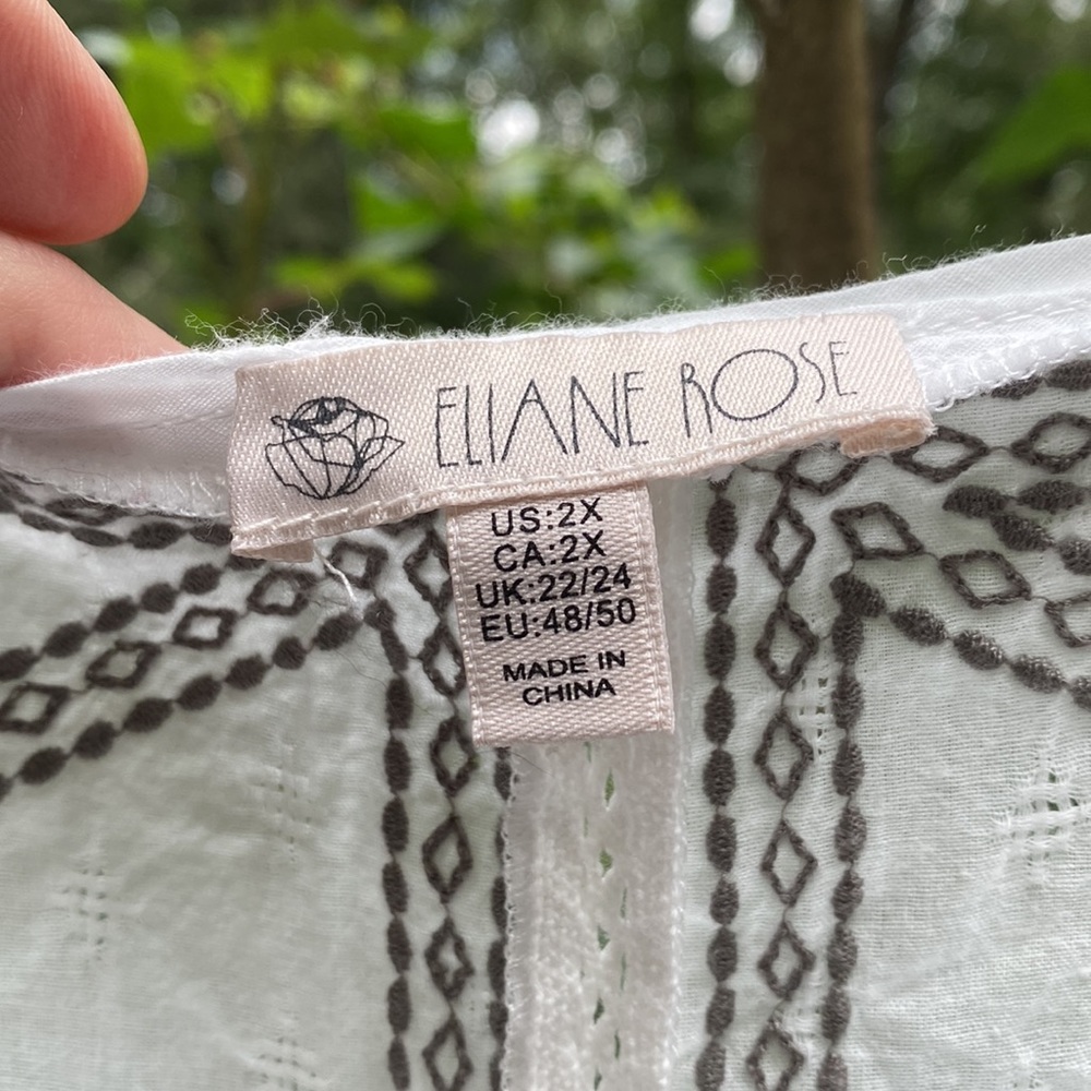 Elaine Rose Boho Embroidered Sleeveless Top Size 2X - Picture 5 of 5